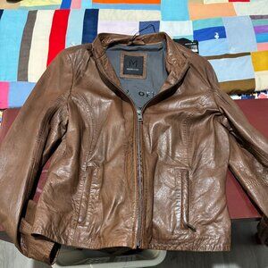 Mauritius Cognac Leather Jacket -NEW- Womens XL
